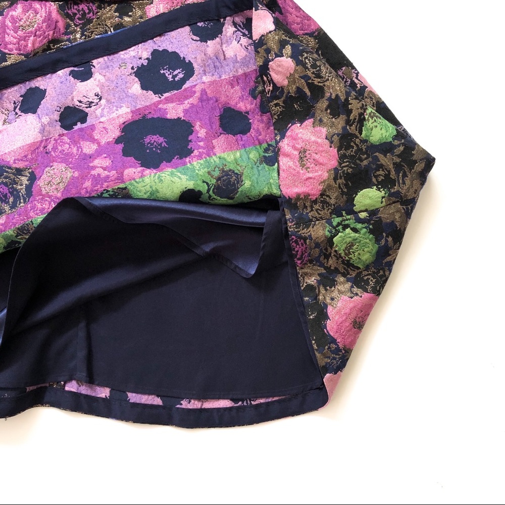 Tahari Jacquard Floral Metallic Fit + Flare Dress - Picture 7 of 11